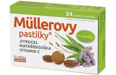 DR.MULLER PHARMA pastilky s jitrocelem a mateříd.24ks ZP